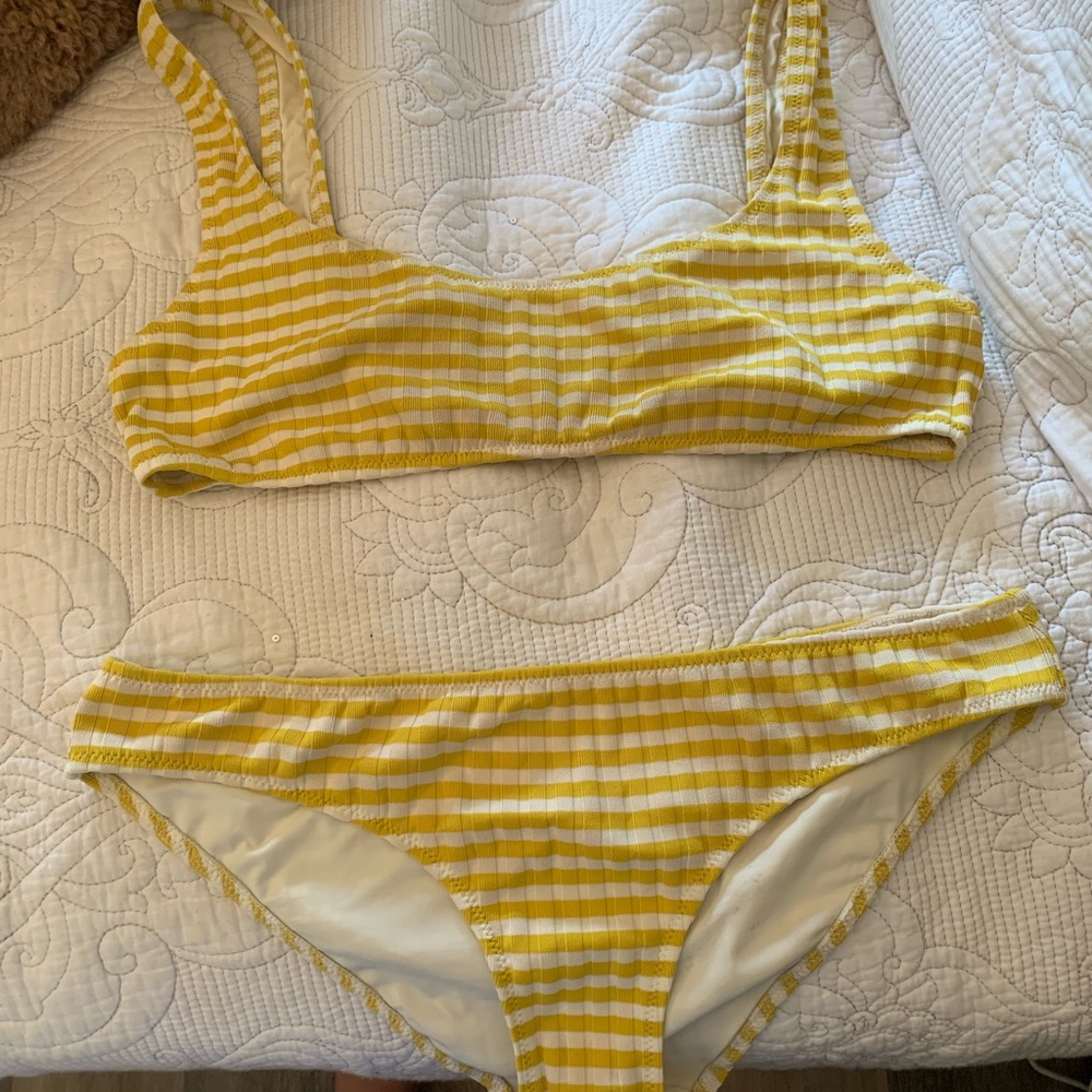Yellow gingham bikini set